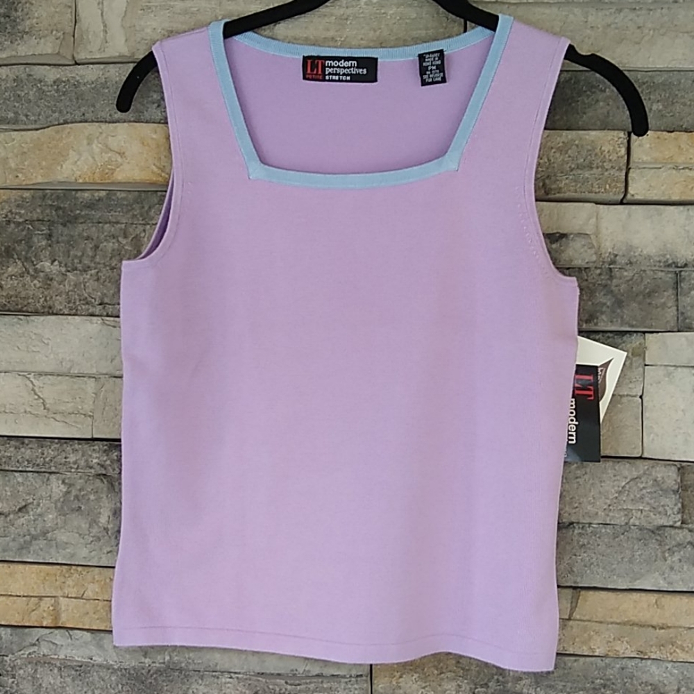 NWT Lord & Taylor Soft Lavender & Turquoise Top